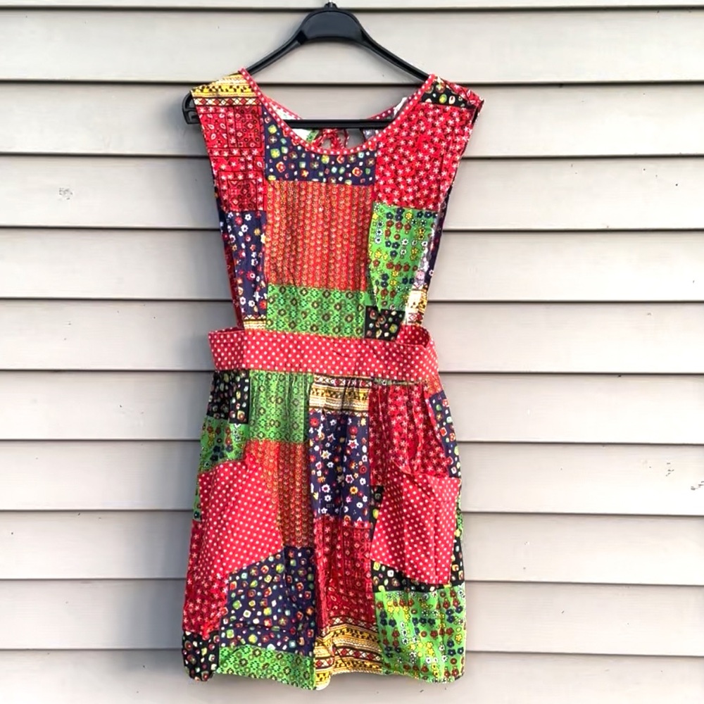 Vintage patchwork apron 70s made in Japan